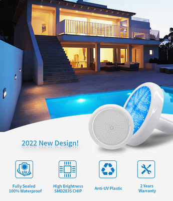 Anti UV 2 İnç LED Beton Havuz Işık Plastik Su Geçirmez 220MM