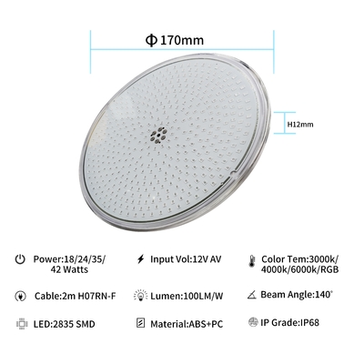 Astral için RF-003B-252 LED PAR56 RGB İnce Havuz Işıkları IP68